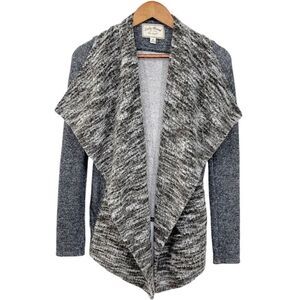 Lucky Brand Draped Mixed Media Open Knit Cardigan Extra Small